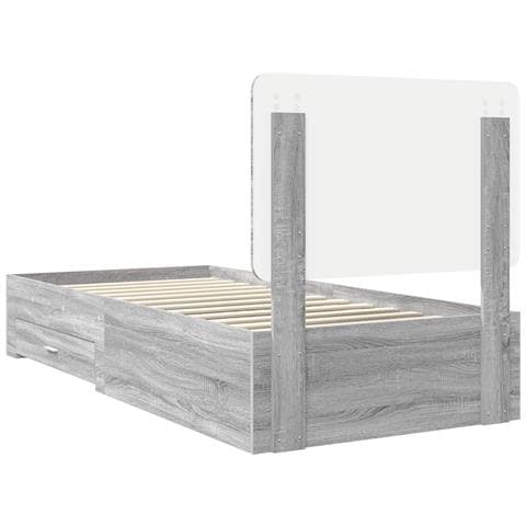 Struttura del letto Grigio Sonoma 75 x 190 cm Legno multistrato - Foto 9