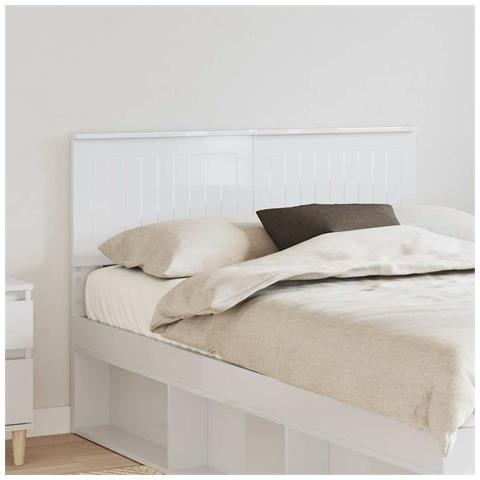 Testiera con testiera Bianco Lucido 120 cm Legno multistrato - Foto 2