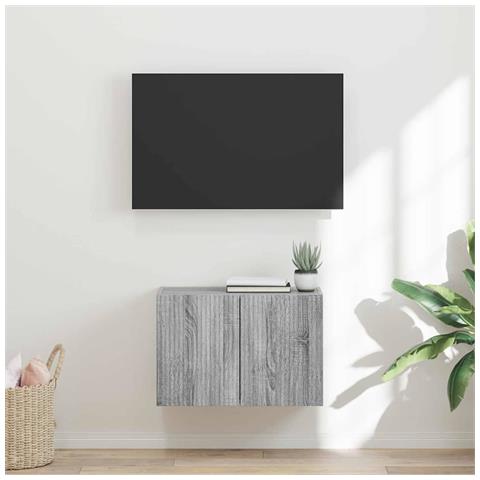 Mobile TV da parete Grigio Sonoma 59,5 x 31 x 40 cm - Foto 2
