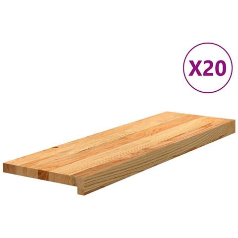 Gradini 20 pz Marrone Chiaro 80x30x2 cm Legno Massello Rovere - Foto 1