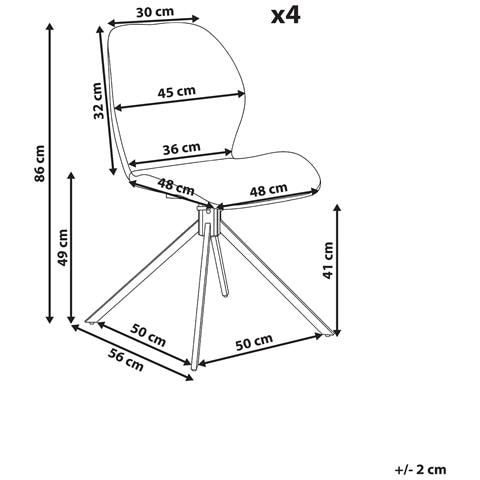 Set Di 4 Sedie Da Pranzo Morrison Velluto Beige Chiaro - Foto 7