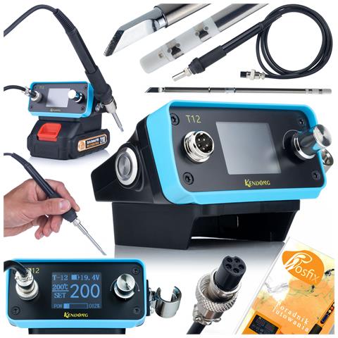 Stazione Saldante A Batteria T12 Blue Delphin At12bd - Riscaldamento Rapido, Display Tft, Regolazione 200-450°c, 70w - Foto 1