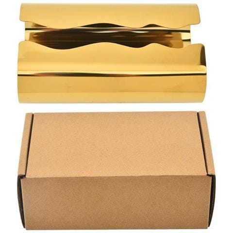 Porta Fazzoletti Curvo Moderno In Acciaio Inossidabile - Elegante Dispenser Di Tovaglioli Gold - Foto 1