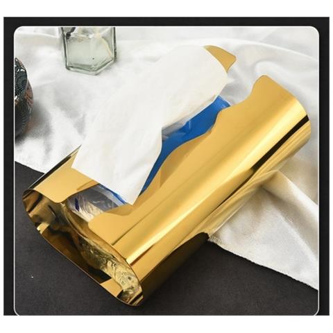 Porta Fazzoletti Curvo Moderno In Acciaio Inossidabile - Elegante Dispenser Di Tovaglioli Gold - Foto 6