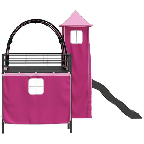 Struttura del letto loft per bambini Nero e rosa 90 x 200 cm - Foto 9