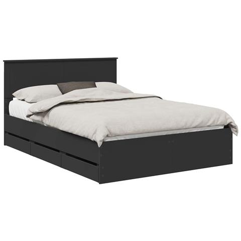Struttura del letto Nero 140 x 190 cm Legno Ingegnerizzato - Foto 1