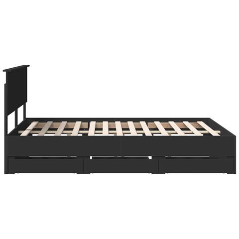 Struttura del letto Nero 140 x 190 cm Legno Ingegnerizzato - Foto 9