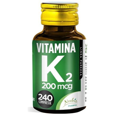 Vitamina K2 MK-7 200 mcg 240 Compresse - Menachinone-7 ad Alto Dosaggio - Ossa Normali e Coagulazione del Sangue - Foto 1