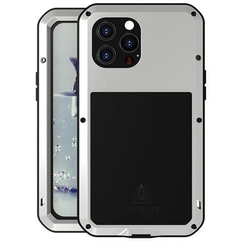 Pellicola Protettiva per iPhone 13 Pro Max - Silicone+Vidrio+Metallo, Argento, Antiurto - Foto 1