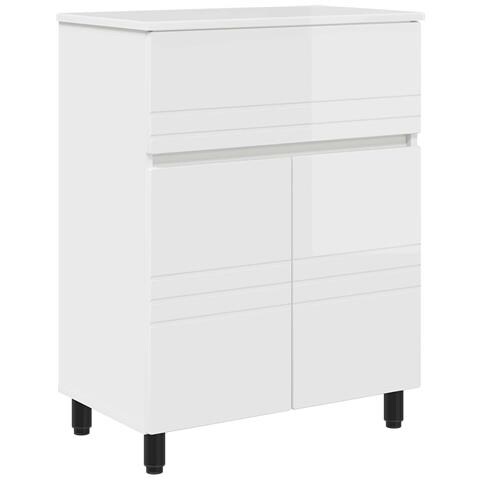 Mobiletto da bagno Bianco Lucido 60 x 35 x 80 cm - Foto 1
