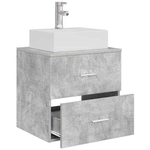 Mobile Lavabo da Parete Grigio Cemento 49,5 x 41 x 62,5 cm - Foto 2