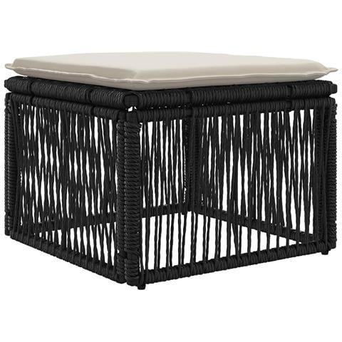 Poggiapiedi Nero polyrattan - Foto 1