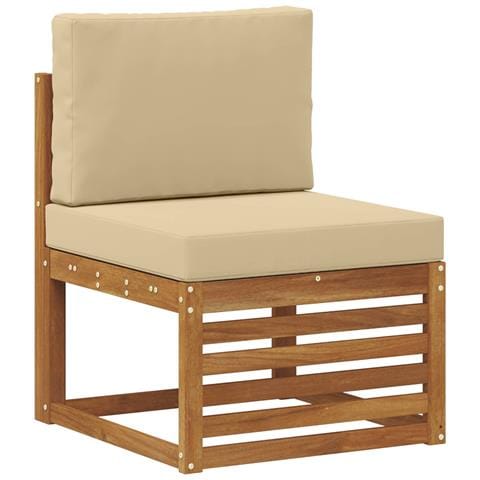 Set divano sezionale con cuscino 6 pcs Naturale e Beige - Foto 2