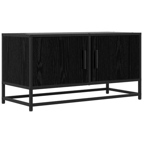 Mobile TV 80 x 34,5 x 40 cm Rovere Nero Legno ingegnerizzato - Foto 1