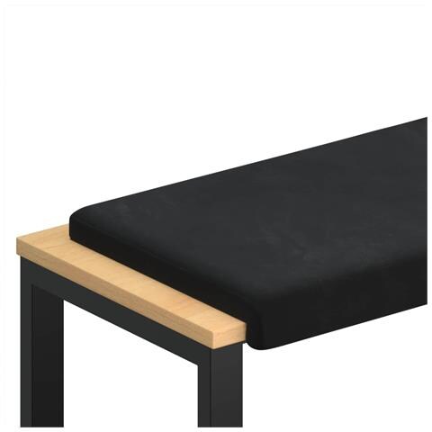 Cuscino per panchina Velluto Nero Profondità 35 cm - Foto 1