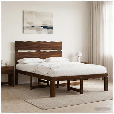 Letto matrimoniale con testiera ROSTOCK Marrone Scuro - Foto 10