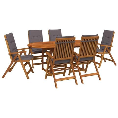Set da pranzo da esterno con ombrellone 8 pz Antracite - Foto 1
