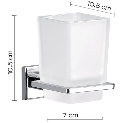 Portaspazzolini Da Muro In Acciaio Inox Aisi 304 E Cromall 6910 Serie Colorado Cromato - Foto 4