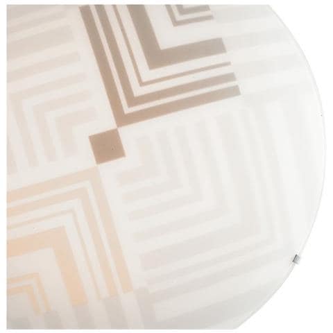 Plafoniera Tonda Decoro Frecce Vetro Bianco Lampada Moderna Interni E27 I-seventy / pl30 - Foto 5