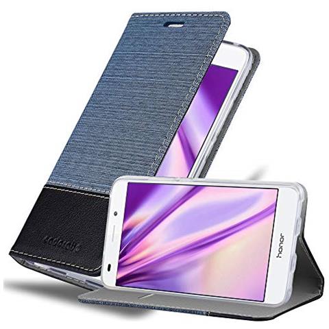 Custodia Compatibile Con Honor 5c In Blu Scuro Nero - Coperchio Protettiva Con Chiusura Magnetica, Funzione Stand E Tasca Per Le Carte - Foto 1