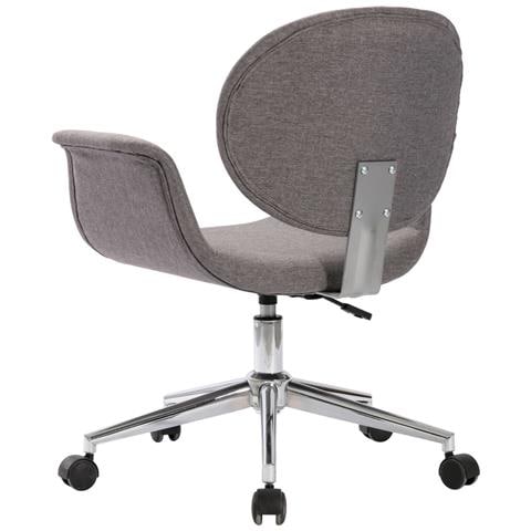 Sedia Da Pranzo Girevole Grigia In Tessuto - Foto 2