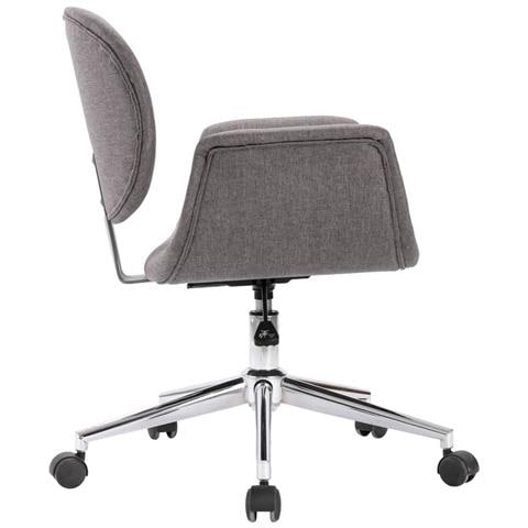 Sedia Da Pranzo Girevole Grigia In Tessuto - Foto 8