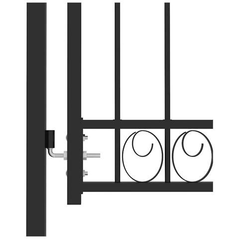 Cancello Per Recinzione Ad Arco In Acciaio 100x150 Cm Nero - Foto 2