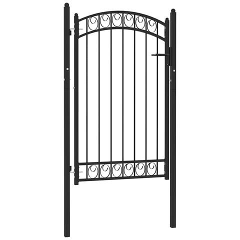 Cancello Per Recinzione Ad Arco In Acciaio 100x150 Cm Nero - Foto 1