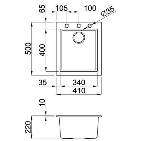 LAV. QUADRA 100 38x44 1V AVENA 51 SOTTO TOP AVENA - Foto 2