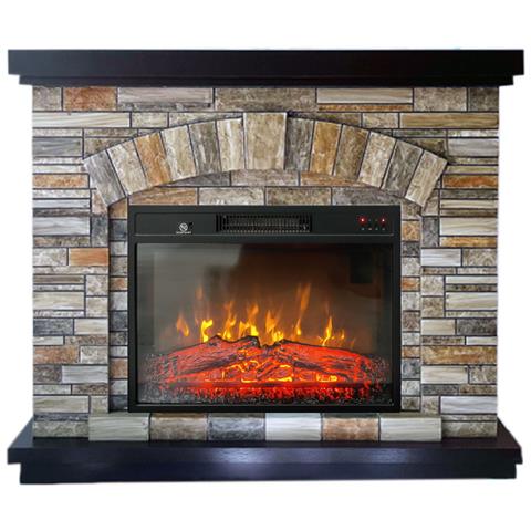 Camino elettrico AMBAR Stone, con effetto sonoro, L107xH90cm - Foto 2