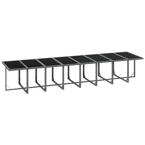 Set Da Pranzo Per Giardino 21pz Con Cuscini Polyrattan Grigio - Foto 2