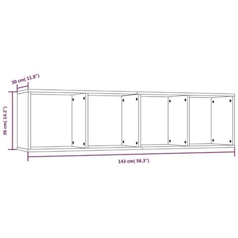 Libreria /mobile Tv Grigio Sonoma 143x30x36 Cm Legno Multistrato - Foto 10