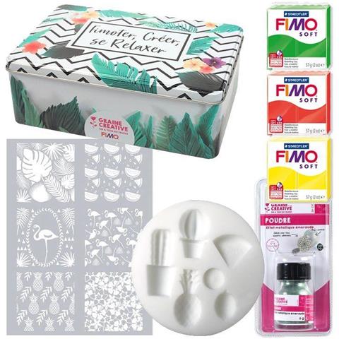 Scatola Metallica Per Accessori Fimo - Tema Tropicale - Foto 1