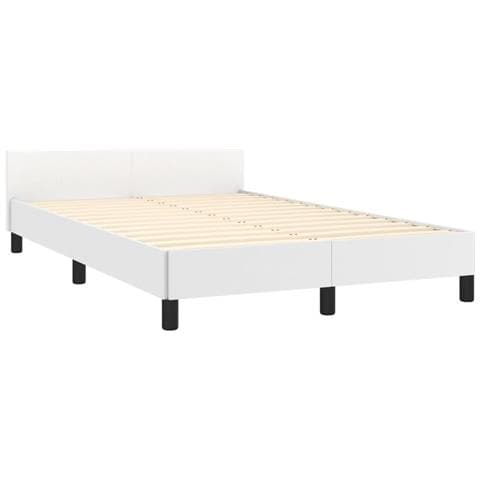 Giroletto senza Materasso Bianco 120x190 cm Similpelle - Foto 2