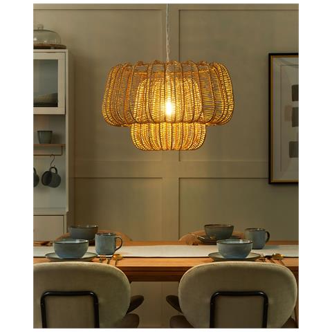 Lampadario Saisi Corda Di Carta Beige - Foto 1