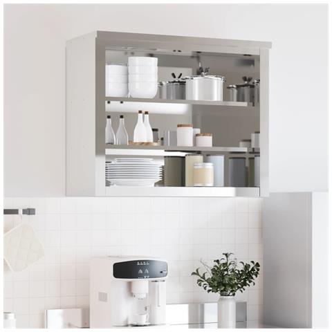 Mobile Cucina Da Parete Con Ripiani In Acciaio Inossidabile - Foto 2