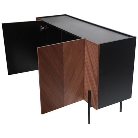 Credenza Vintage A Spina Di Pesce In Noce Da 120 Cm Sequoia - Foto 2