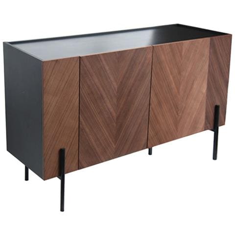 Credenza Vintage A Spina Di Pesce In Noce Da 120 Cm Sequoia - Foto 1