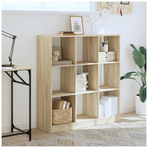 Libreria Rovere Sonoma 102x32x108 Cm In Legno Multistrato - Foto 3