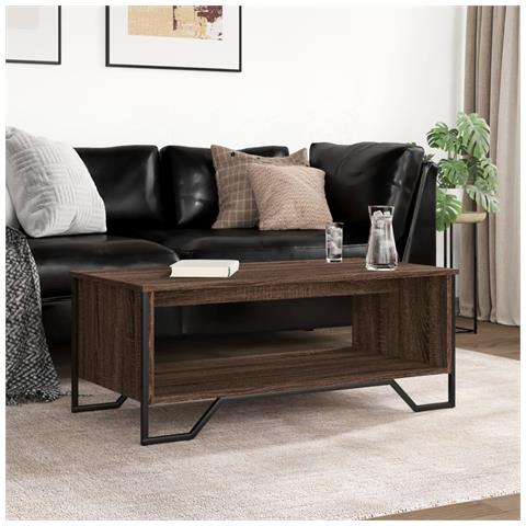 Tavolino Salotto Rovere Marrone 100x51x40 Cm Legno Multistrato - Foto 3