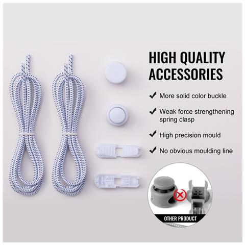 Lacci Elastici Senza Cravatta 110 Cm 1 Paio White - Foto 2