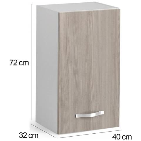 Mobile Mobiletto Da Muro /parete Pensile Per Cucina Componibile Olmo (72x32 X40) - Foto 3
