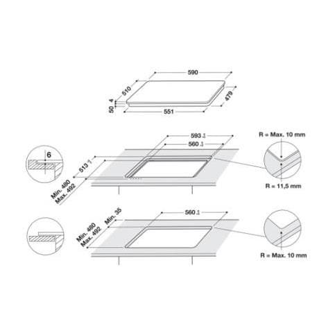 Piano cottura HQ 2960S NE a induzione da 59cm 4 zone Cottura Colore Nero - Foto 2