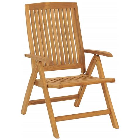 Sedie da Giardino Reclinabili con Cuscini 8 pz in Legno di Teak - Foto 10
