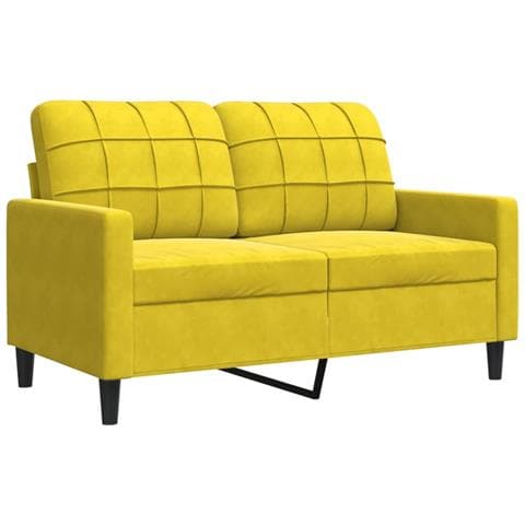 Divano A 2 Posti Giallo 120 Cm In Velluto - Foto 2