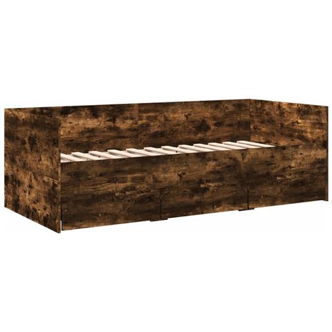 Divano Letto Con Cassetti Senza Materasso Rovere Fumo 90x190 Cm - Foto 3