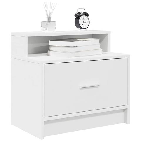 Comodino Con Cassetto Bianco 51x31x47 Cm - Foto 1