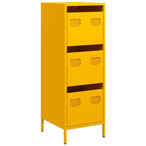 Credenza Giallo Senape 39x35x103,5 Cm In Acciaio - Foto 2