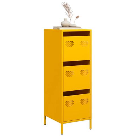 Credenza Giallo Senape 39x35x103,5 Cm In Acciaio - Foto 1