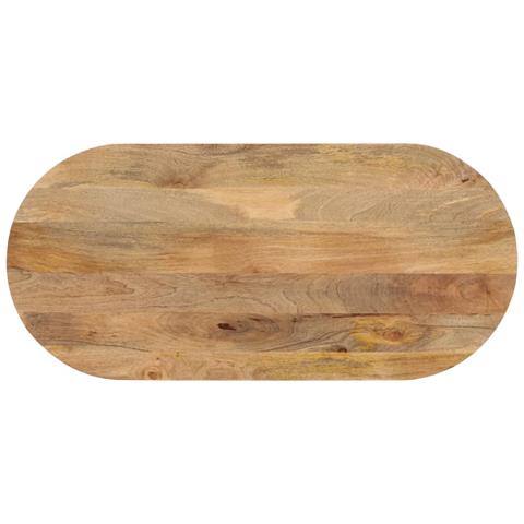 Piano Tavolo 140x60x2,5 Cm Ovale In Legno Massello Di Mango - Foto 1